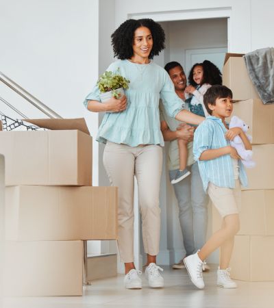 family moving into new home