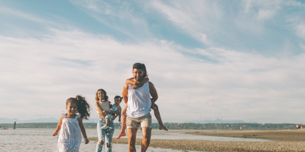 Family on the beach
