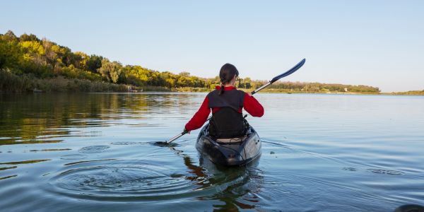 Woman kayaking