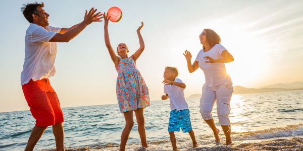 Family at beach