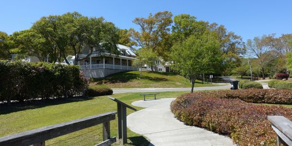 Houses and sidewalk